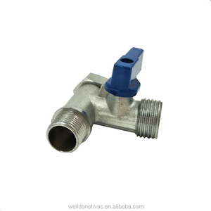 En laiton angle valve chrome polissage à trois voies débit d'eau mur monté sanitaires salle de bain propre machine à laver - Product Image 2