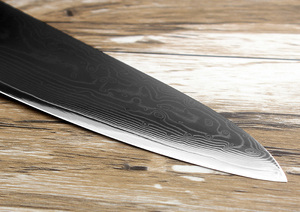 Damasco 8 "<span class=keywords><strong>Cuchillo</strong></span> de Chef cortador de cocina <span class=keywords><strong>profesional</strong></span> rebanar fileteado bistec congelado Santoku <span class=keywords><strong>cuchillo</strong></span> negro VG10 mango Acero de Damasco - Product Image 2