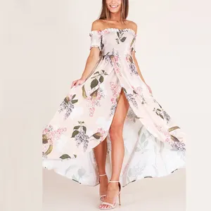 Fashion Wholesale Plus Size Dames Meisjes Bloemen Maxi Jurken Elegante Aangepaste Vrouwen Casual Jurken