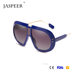 Jaspeer 2018 piloto de metal transparente plana sol sombra de gran tamaño una pieza cuadrada gafas de sol hombre - Product Image 1