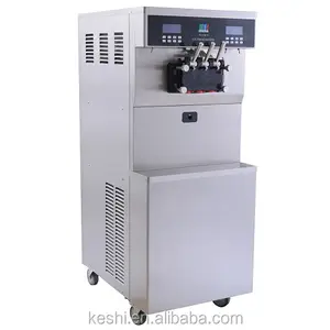 Machine à crème glacée molle industrielle verticale à trois couleurs avec compresseur importé