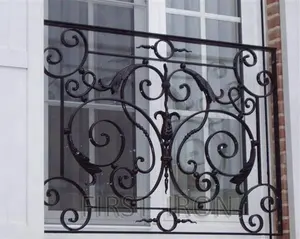 Декоративные кованые железные оконные перила, огнеупорное железное защитное окно
