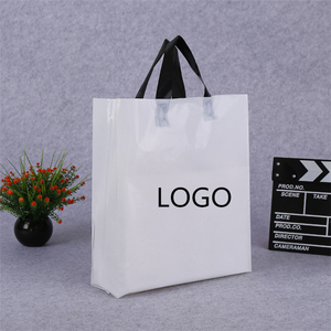 Wholesale custom logo design pe material white plastic carry bag handle