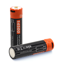 Pièces cylindriques de batterie Li-ion Rechargeable, taille AA 14500 v, 3.7 mah, cylindre, lot de 2, 750