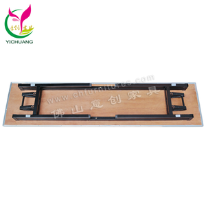 YC-T38 Folding Lacquer Plywood Rectangular <strong>Table</strong> with Aluminum edge and non-fallout rubber <strong>adjustable</strong> leg studs - Product Image 4