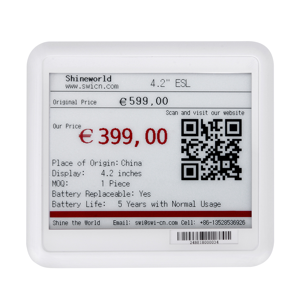 Ценники на электронные полки 4,2 дюйма для супермаркетов и складов