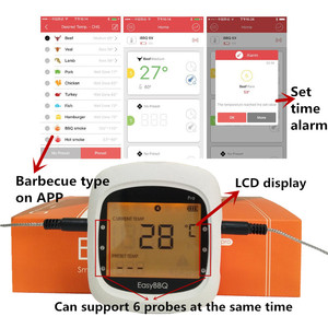 Termómetro Digital Inalámbrico para Carne con 6 Sondas, Marca Privada, con Imán, Aplicación Gratuita, Rango de 0~350 °C, Alcance Inalámbrico de 100 m - Product Image 4