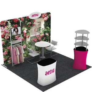 10x10 Tessuto di Tensionamento Trade Show Booth Mostra Portatile Photo Stand Espositivi Free Standing Display