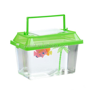 Nhựa bể cá nhỏ Rùa bát bò sát côn trùng cá vàng lồng carabshandle Xem cá bền vững. - Product Image 4