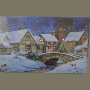 <span class=keywords><strong>Neige</strong></span>-couvert <span class=keywords><strong>paysage</strong></span> peinture à l'huile Lumière up cadres photo mur art, LED encadrée art peinture accueil décoration murale - Product Image 1
