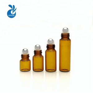 Mỹ Phẩm Tinh Dầu Nước Hoa Cuộn Trên Chai Rõ Ràng Màu Xanh Hổ Phách 1Ml 2Ml 3Ml 5Ml Thủy Tinh Con Lăn Chai Với Thép Bóng Nắp Màu Đen - Product Image 6