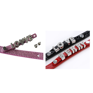 Nuevo diseño durable ajustable DIY carta cuero claveteado <span class=keywords><strong>collar</strong></span> de perro para perro - Product Image 6