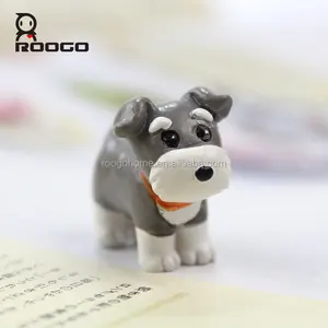 Roogo ชื่อสุนัขสำหรับผู้ชายสุนัขบ้านและสวน Schnauzer เรซิ่นเครื่องประดับบ้าน