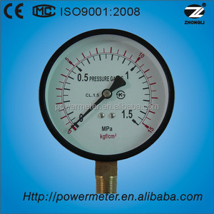CL1.5 100mm standart genel burdon tüpü basınç göstergesi çift ölçekli 1.5Mpa or15kgf/cm2 - Product Image 1