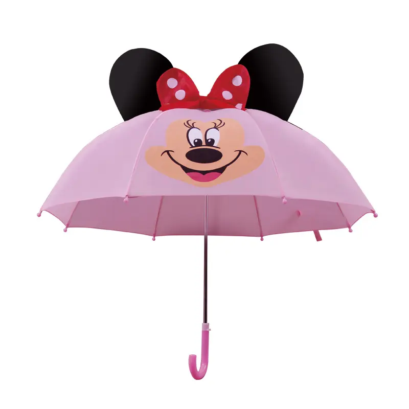 Cheap light small 17 inch cartoon kids straight umbrella with ear for Minnie mouse