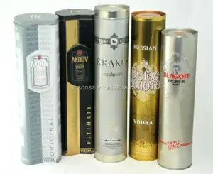 High-End Long Tin Can For Liquor Bottle Whisky And Vodka Packaging Metal Tin Box