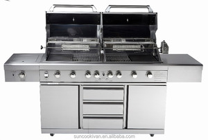 Parrilla de Gas para Barbacoa con Doble Capó <span class=keywords><strong>y</strong></span> Doble Caja de <span class=keywords><strong>Fuego</strong></span> - Product Image 3