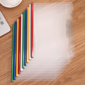 Transparent Plastic Slide Bar Report Book Cover Document Holder A4 Size Logo Printed File Folder