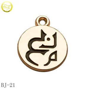 Круглые металлические бирки для ювелирных изделий, индивидуальный небольшой логотип бренда, металлический кулон для ожерелья
