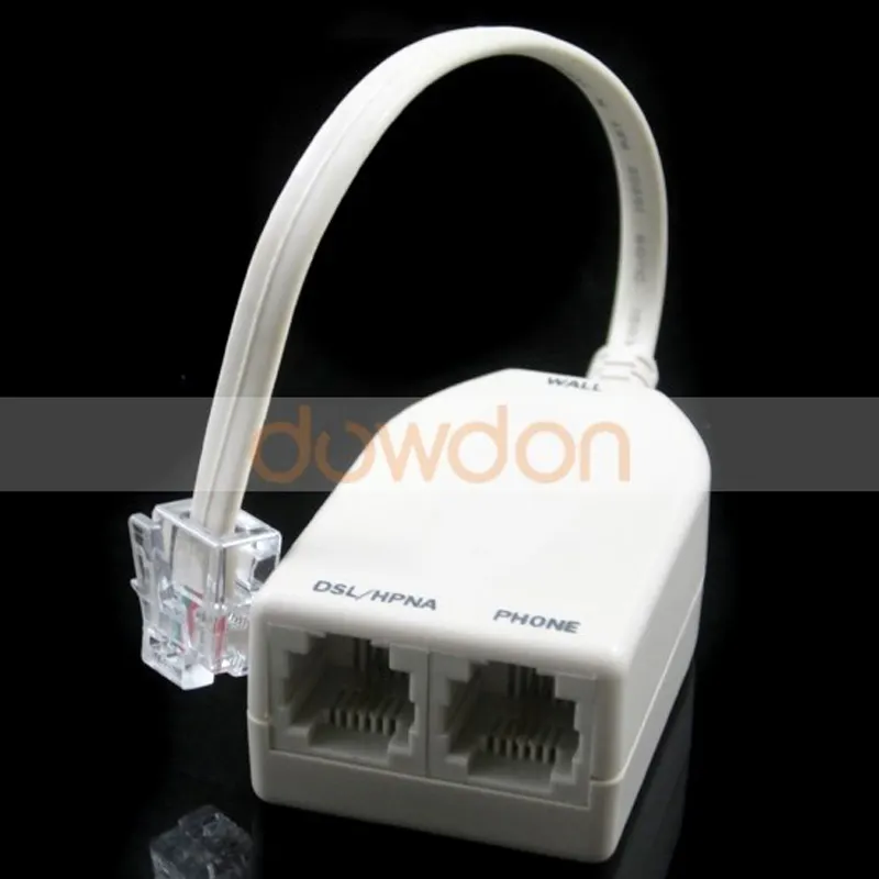 2 Ports Dual DSL ADSL RJ45 Splitter Für Telefon Modem