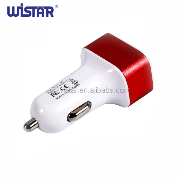 WISTAR 3 Port Phone Car Charger Factory 12V 24V Mobile Phone USB Travel Charger Cellphone USB Socket Electric Mini 5V 5.1A 1year