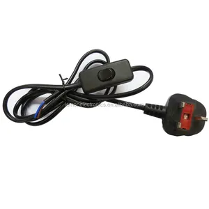 Black 13A fused UK Power Cord with 303 on/off Inline Switch