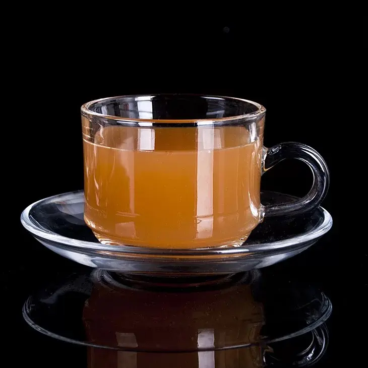 القهوة كوب زجاجي فنجان ، واضحة وخفيفة الوزن الزجاج الشاي فنجان القهوة مع الصحن