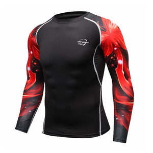 Custom Design MMA BJJ <span class=keywords><strong>Rash</strong></span> Guard per gli uomini Spandex compressione palestra camicia traspirante tessuto sublimato stampa per il nuoto - Product Image 5