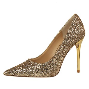 9219-1 europeo y americano de mujeres con zapatos de tacones altos superficial tops señaló los dedos de los pies sexy lentejuelas y slim club nocturno de tacón alto