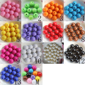 Cuentas redondas de plástico para abalorios, abalorios redondos de colores, de acrílico liso, 4/6/8/10/12/14/16/18/20mm, gran oferta - Product Image 6