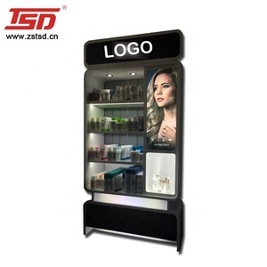 Custom beauty salon shampoo products display cabinets/ display showcase cosmetic