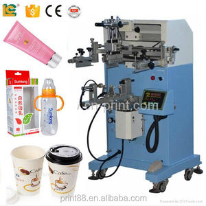 Bottle series flat square convexity screen printer plastic paper cup bottle mug screen printing machine for small bottle