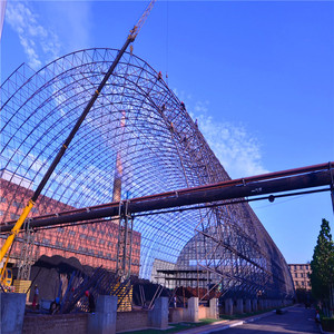 Dôme métallique à structure spatiale <span class=keywords><strong>pour</strong></span> stockage de <span class=keywords><strong>charbon</strong></span> et abri de station-service, avec plans de sécurité industrielle, fabriqué en Chine par une usine de structures en acier, à vendre - Product Image 1