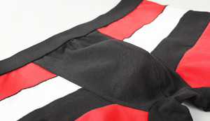 नई वेलेंटाइन दिवस आदमी कम वृद्धि विपरीत रंग पुरुषों मिलान धारीदार कपड़े अंडरवियर मुक्केबाजों - Product Image 4