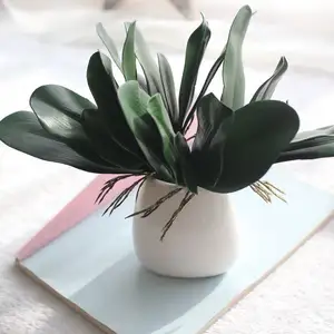 27.5cm/11inch Trendy wood flowers Factory flower butterfly orchid leaf artificial leaves for home decor