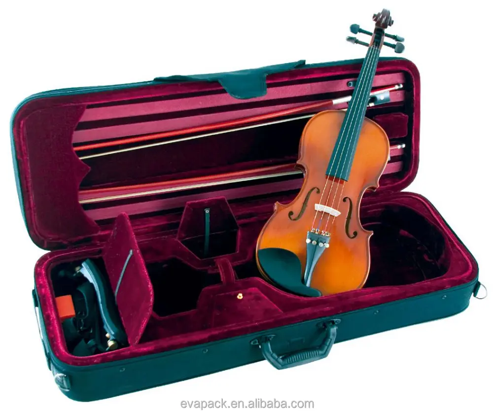Estojo de instrumentos musicais de eva, tecido clássico de espuma eva com controle duplo, capa dura para violino