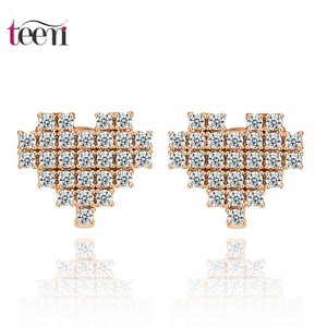 Teemi 2015 del amor del corazón del oro de la joyería de moda personalizada Nuevo diseño de 18K Rose plateó AAA del Zircon Romat - Product Image 1