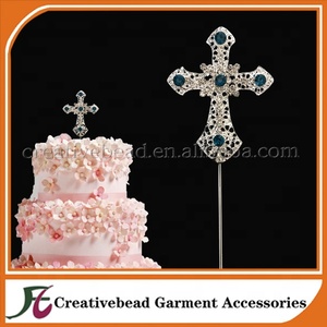Cruz pastel Topper <span class=keywords><strong>Primera</strong></span> Comunión bautizo religioso bautizo niño dedicatoria recuerdo decoración (Plata) - Product Image 4
