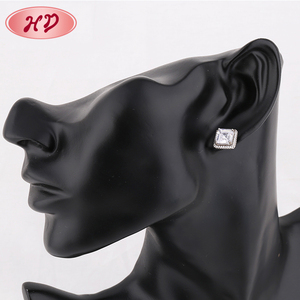2021 Trending Products Cheap <strong>Fake</strong> <strong>Diamond</strong> Big Stone CZ Stud <strong>Earring</strong> - Product Image 3