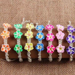 GH-02 fabricación fábrica Hawaii Cordón de cera Flor de <span class=keywords><strong>Fimo</strong></span> de la arcilla del polímero joyería barata de la pulsera - Product Image 1