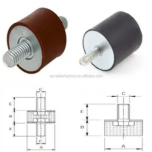 OEM M6 Rubber Double Ends Screw Anti-Vibration Mount Silent block For Gasoline dampeners