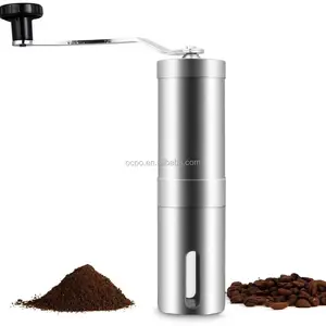 Mesin Penggiling Kopi Manual Stainless Steel, Penggiling Tangan Kerucut Kopi Duri Tangan