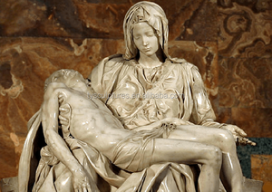 Statues de la Pietà en marbre blanc célèbres, sculpture de la Vierge et de Jésus - Product Image 3