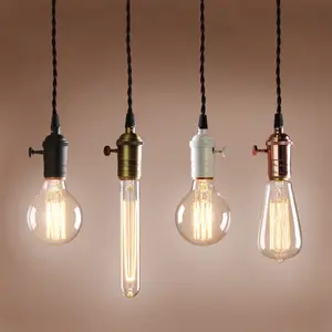 Lâmpada incandescente 220v e27 40w st64, retrô, lâmpada de edison filamento vintage