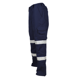 100% cotone ignifugo nastro riflettente sicurezza pantaloni da lavoro da uomo - Product Image 3
