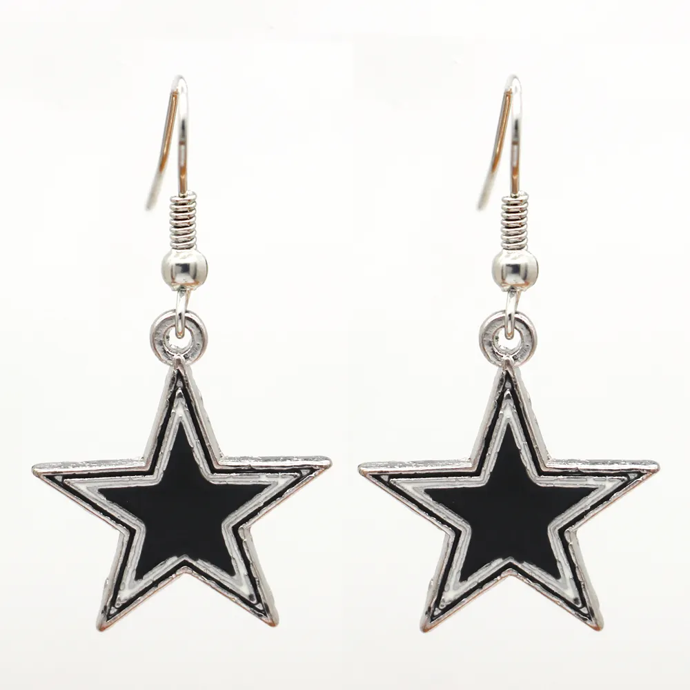 Fashion latest design sports series five-pointed star earrings Europe and the United States fashion charm jewelry wholesale