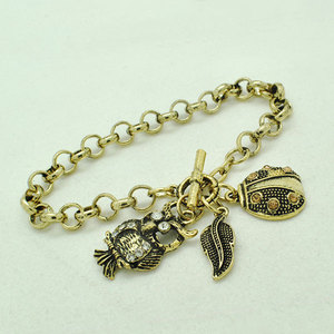 2013 nouvelles chouettes rétro coléoptères et bracelet pendentif feuille - Product Image 1