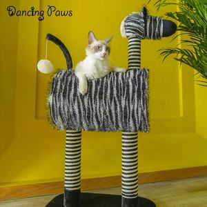 Rumah Kucing Zebra Gaya Kebun Binatang, Pohon Kucing, Tiang Garukan <span class=keywords><strong>Sisal</strong></span> untuk Kucing, Mainan - Product Image 5