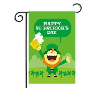 Tùy chỉnh hai mặt Irish shamrock St. Patrick củ<span class=keywords><strong>a</strong></span> ngày vườn cờ clovers 12.5 "x 18" - Product Image 3