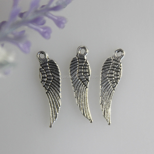 200 Uds China fábrica antigua pluma mágica ala de Ángel dijes colgantes para joyería artesanía hacer encontrar - Product Image 1